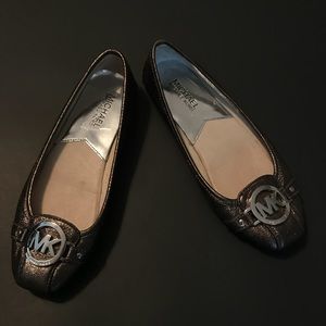Michael Kors dark silver ballet flats